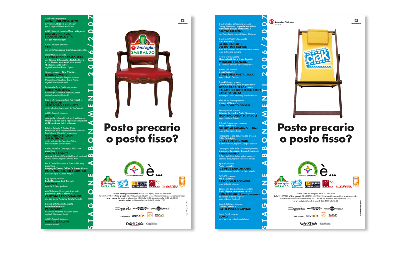 Teatro Smeraldo “Posto precario” - Milano Affissione, periodici e quotidiani Pianificazione regionale e nazionale
